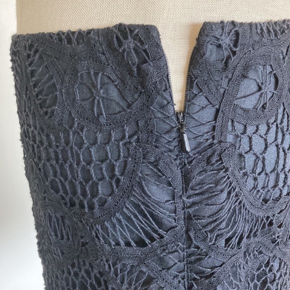 100% linen lace skirt, dark black, lined, 8 - Picture 4 of 8